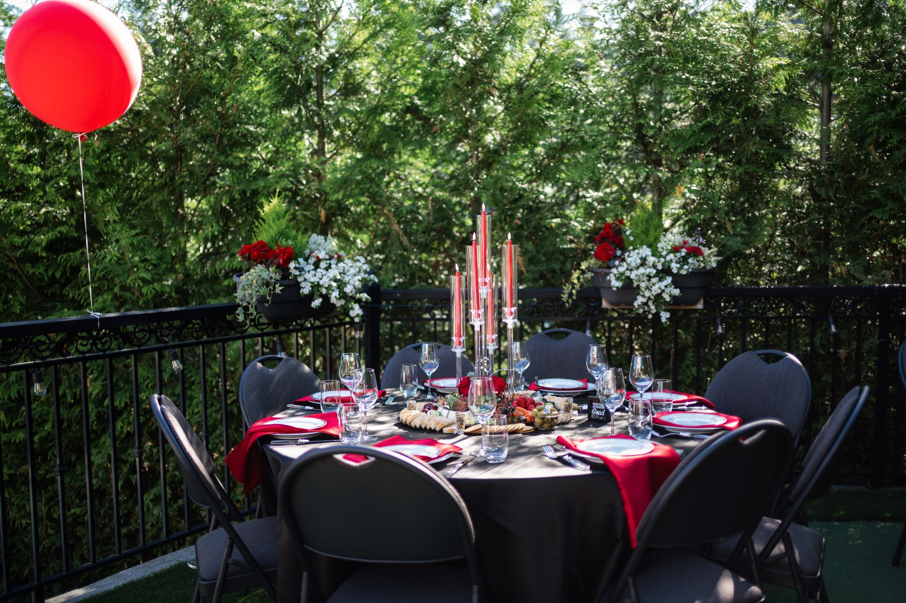 Graduation celebration table and venue detail