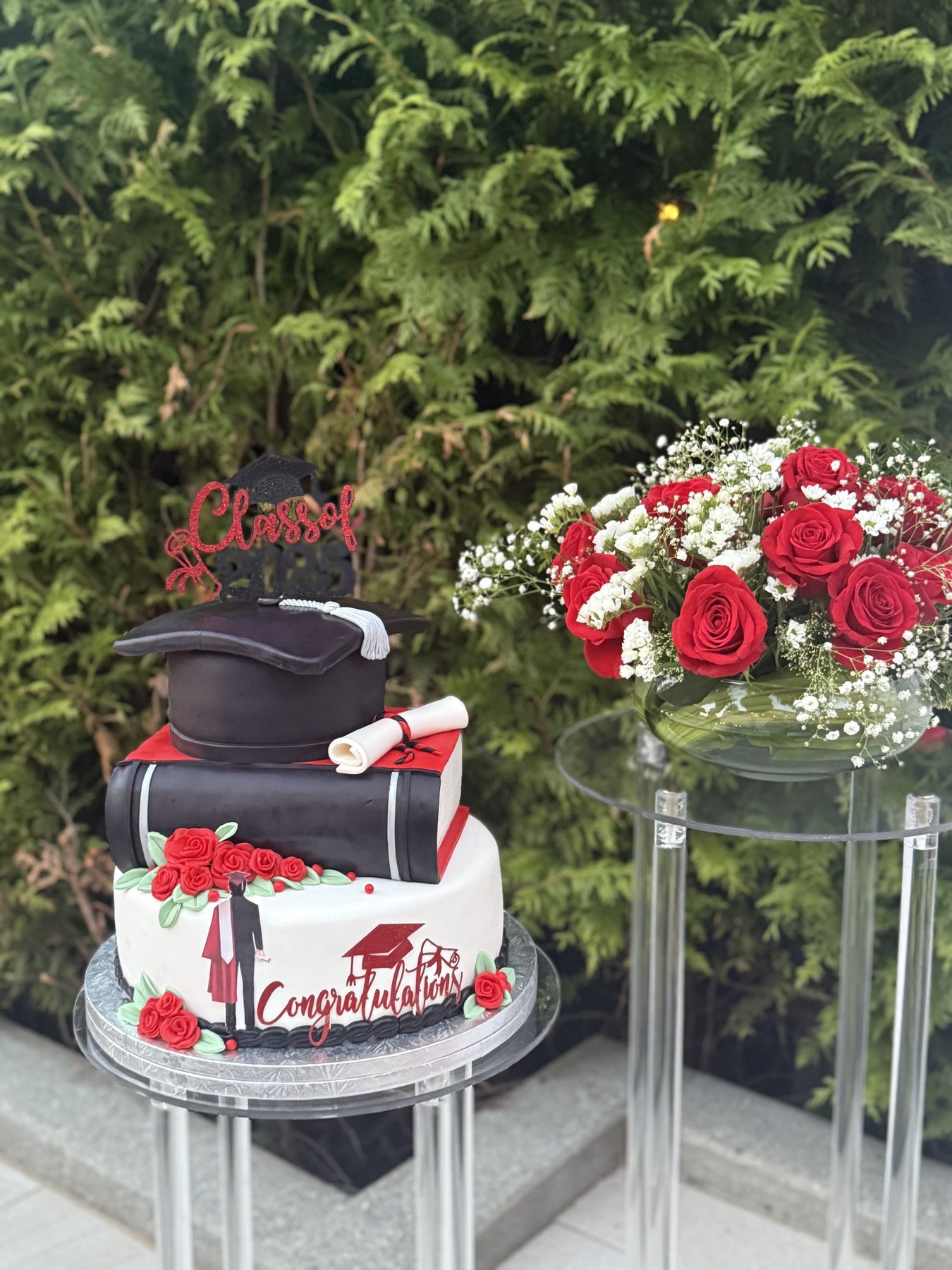 Graduation portrait venue and event decor