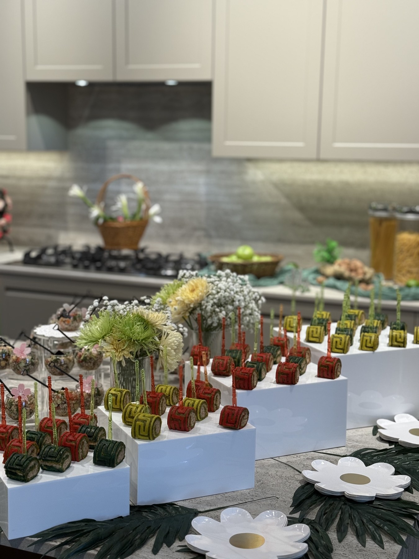 Grand opening styled table detail with event decor